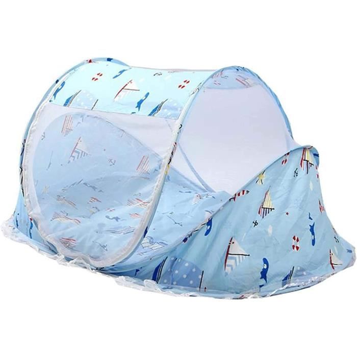 Tente De Lit Enfant COSTWAY Avec Rideaux Maille - Maison De Jeu Fleurie, 144x102x82cm, Sac Inclus