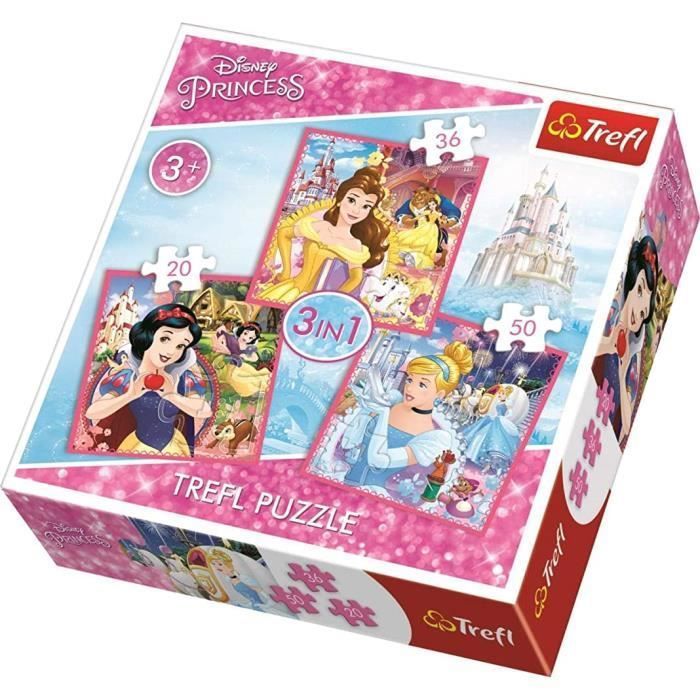 Trefl 3 in 1 disney princesses puzzle - Cdiscount Jeux - Jouets