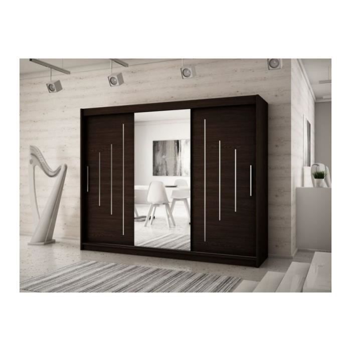 Meuble CRDIS Armoire dressing GAMME YORK01 WENGE / WENGE référence DRE57YORK01054