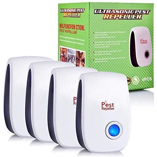 Lot de 4 Appareil Répulsif Ultrasonique - Anti insectes et souris