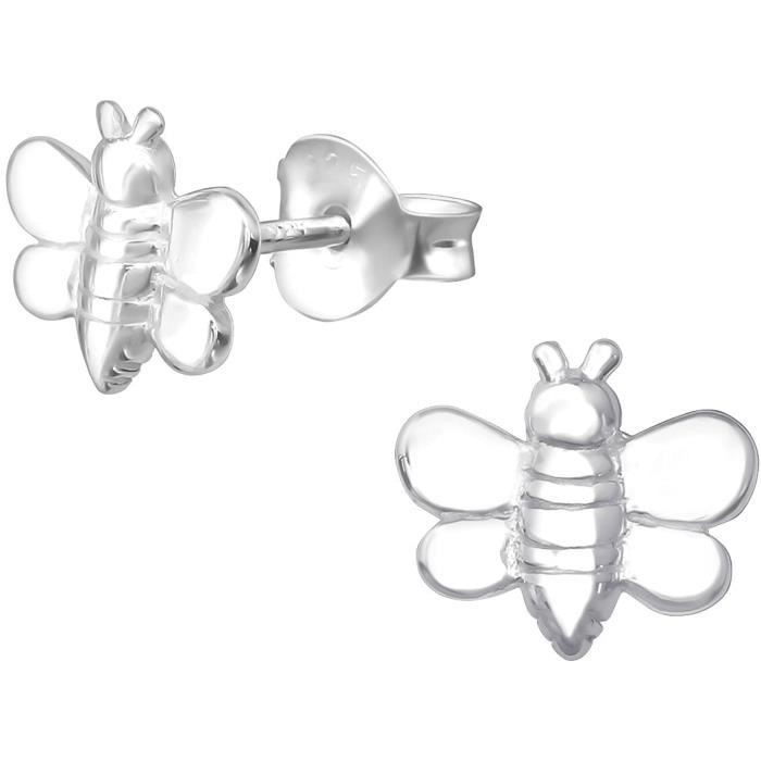 Boucles d'oreilles or blanc pour bébé avec diamants