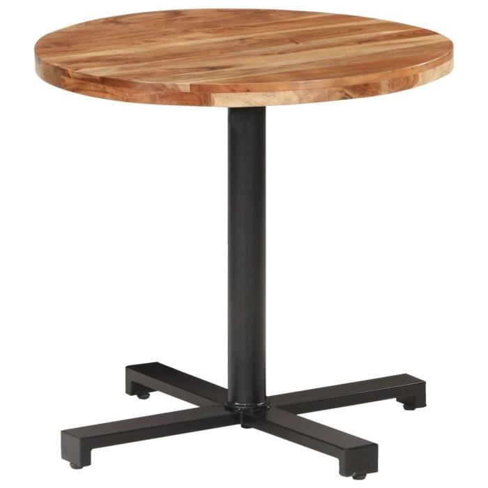 Table Bistro Carrée 60x60cm - Style Industriel Pied Fer Et Plateau Bois - Pour Cuisine, Salon Ou Bar