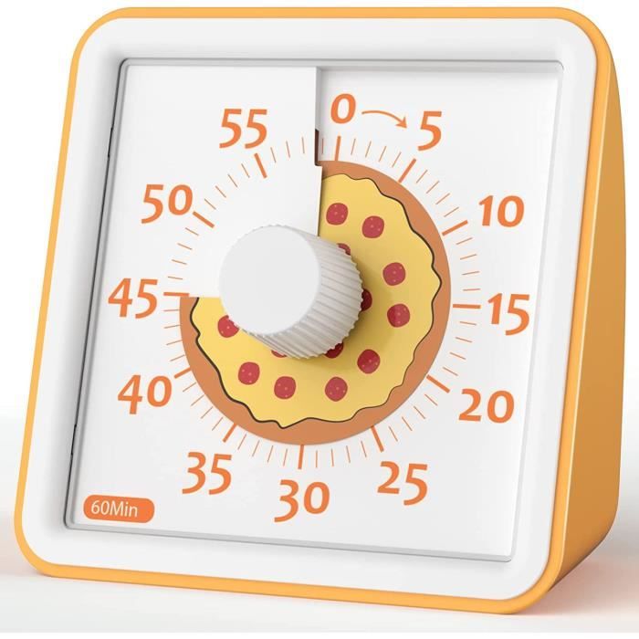 EooCoo Minuteur Visuel Numérique, Time Timer avec Compte à Rebours, Alarme,  Horloge, 60 Minutes Chronometre, pour Cuisiner, Enfants et Adultes,  Étudier, Travailler - Blanc : : Cuisine et Maison