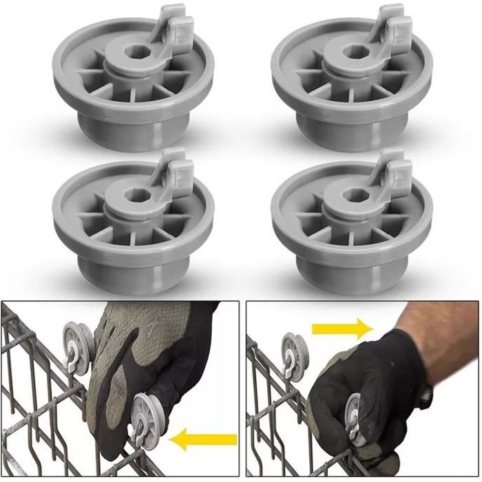 Rouleau de roue pour panier inférieur de lave-vaisselle - Bosch-Neff-Siemens - AP2802428 165314 - Gris