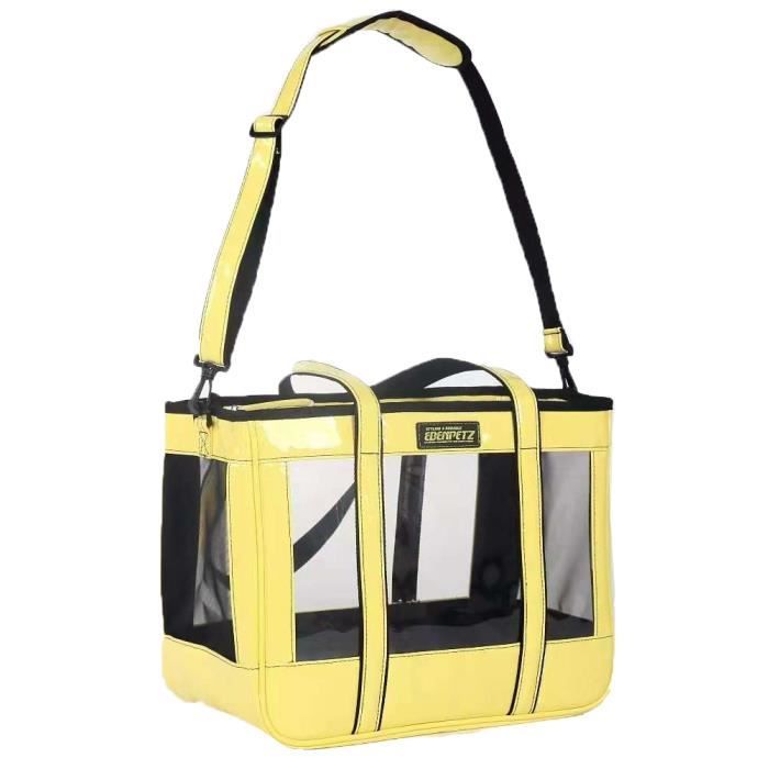 Jaune cr me Sac de transport ext rieur transparent pour animal