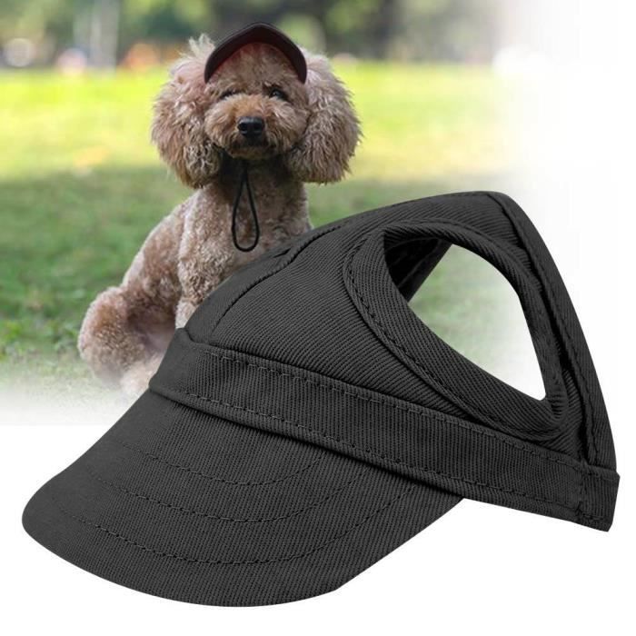 Meilleurs prix pour Qiilu casquette pour chien Chapeau de Baseball Extérieur Réglable d’été de Voyage pour Chien Chat de Compagnie (Noir S)