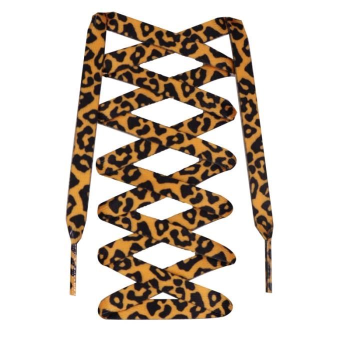 Lot De 1 Paires De Lacets Plats Motif Léopard - Lacets De