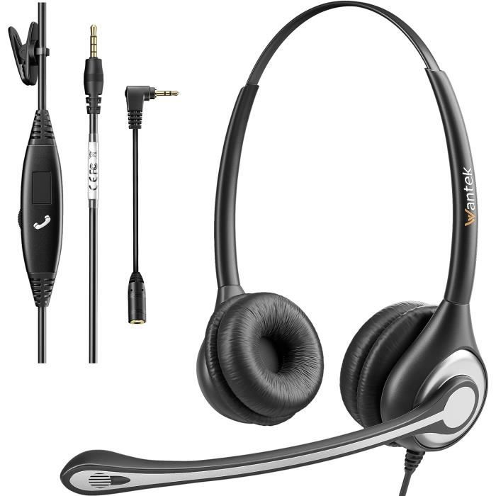 Casque Filaire Avec Micro Antibruit Et Bandeau Réglable Pour Iphone, Samsung, Huawei, Htc Lg