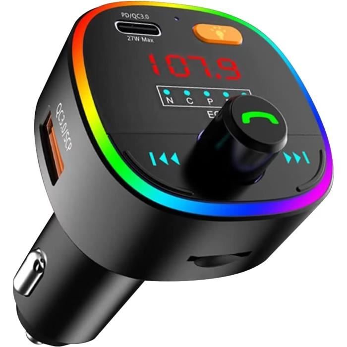 Upgraded Bluetooth 5.0 Fm Transmitter For Car,45W Type-C & Qc3.0