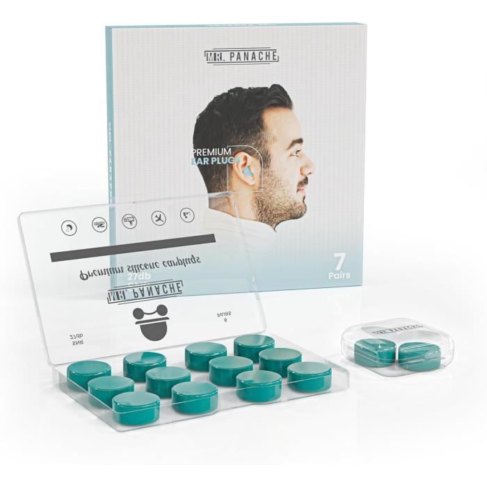 Lot De 2 Paires De Bouchons D'oreille JUSTRVN Pour Dormir - Noir - Silicone - Neuf Avec étiquettes