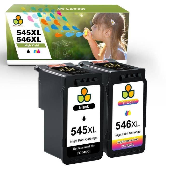 Cartouches D'Encre Compatibles PG-545 XL Noir Et CL-546 XL Couleur - Lot Pour Imprimantes Canon Pixma