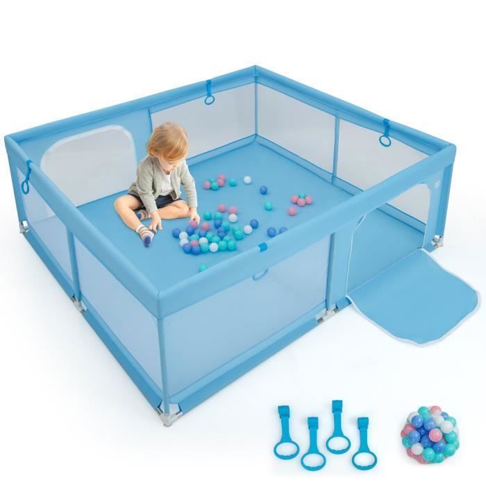 COSTWAY Parc Bébé XL 200 x 180cm sans BPA Porte Grillagée et Porte en