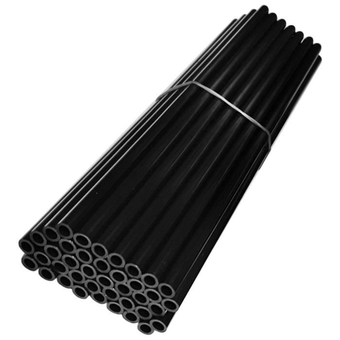 Lot de 72 couvre rayons pour roue de vélo CYCLINGCOLORS - Noir - 235mm (21 pouces) - Bmx