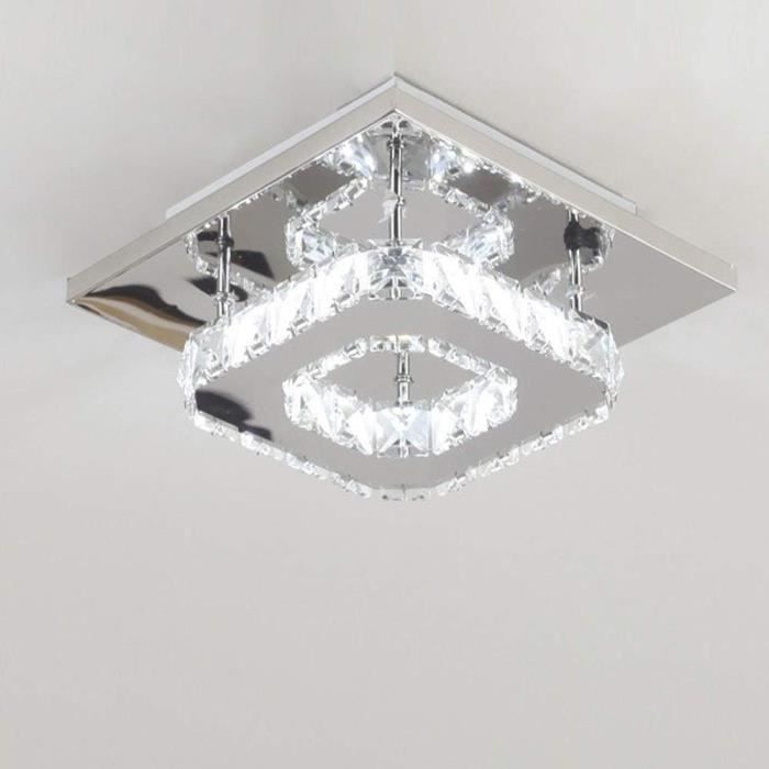Plafonnier LED moderne - cristal luminaire plafonnier - carré 12W