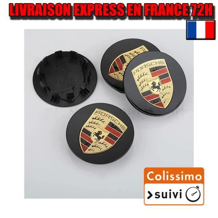 Cache De Roue 4 PCS Cache Moyeu Roue Porsche 76mm NOIR - Cdiscount Auto