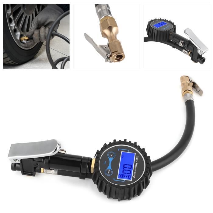 Gonfleur Pneu Numérique 200 PSI - Manomètre Précis Avec écran LCD, Pour Voiture/moto/vélo