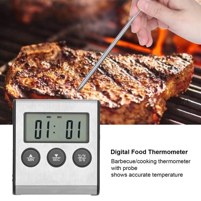 Thermomètre de Cuisson Numérique Thermomètres à viande Mesure Viande, Gril