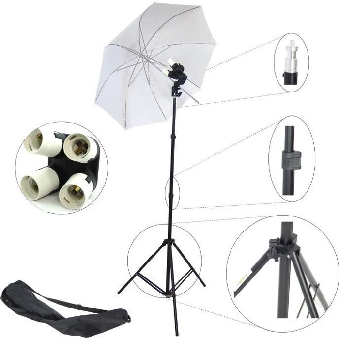 Kit D'éclairage Studio LS Photography – 3 Réflecteurs Pliables + 3 Trépieds, Noir