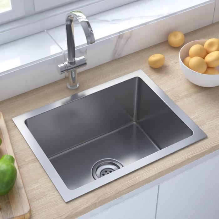 Évier de cuisine - ESTINK - 51506 - Acier inoxydable - Finition brossée - 44x34x20 cm