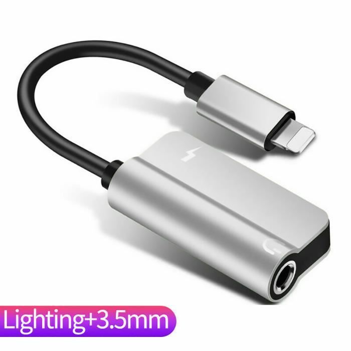 Hicollie®pour Lightning à 3.5 mm casque jack audio câble convertisseur  adaptateur aux musique pour iPhone 7 8 plus X XR écouteur Spl