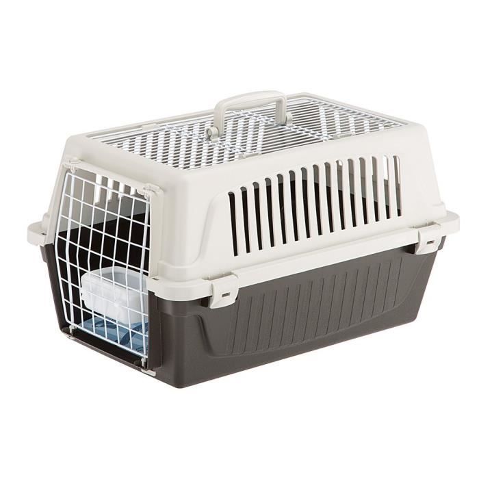 Ferplast Atlas Open - Panier de transport pour petits chiens et chats 20-37 x 58 x H32 gris
