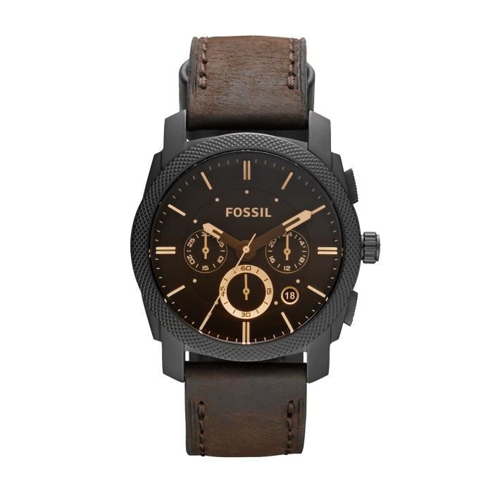 Montre fossil shop homme acier noir