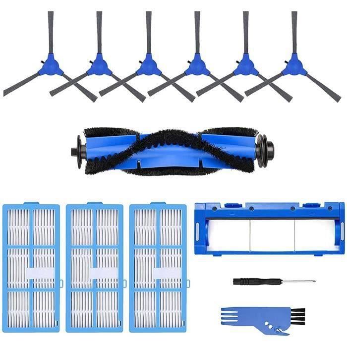 Kit Pièces Rechange Robot Aspirateur Ultenic - 1 Brosse Principale + 6 Brosses Latérales + 5 Filtres