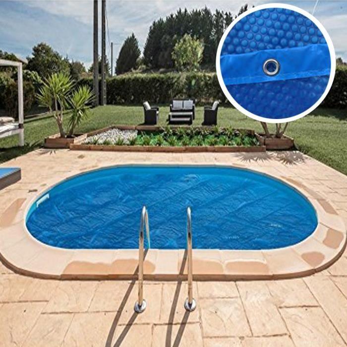 Bâche été rectangulaire pour piscine enterrée - GRE - 800 x 400 cm - PVC - 180 microns - Bleu