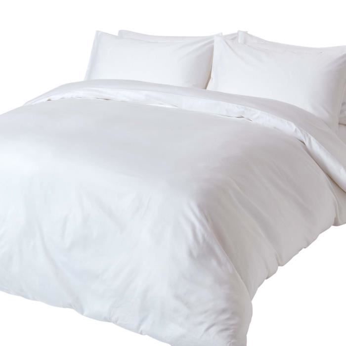 Parure De Lit AMBIANCE King – Housse Et Taies Coton égyptien Beige 400 Fils