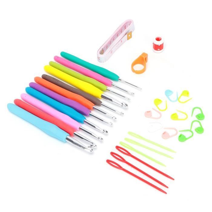 Lot De 12 Crochets Colorés Ergonomiques En Caoutchouc Souple