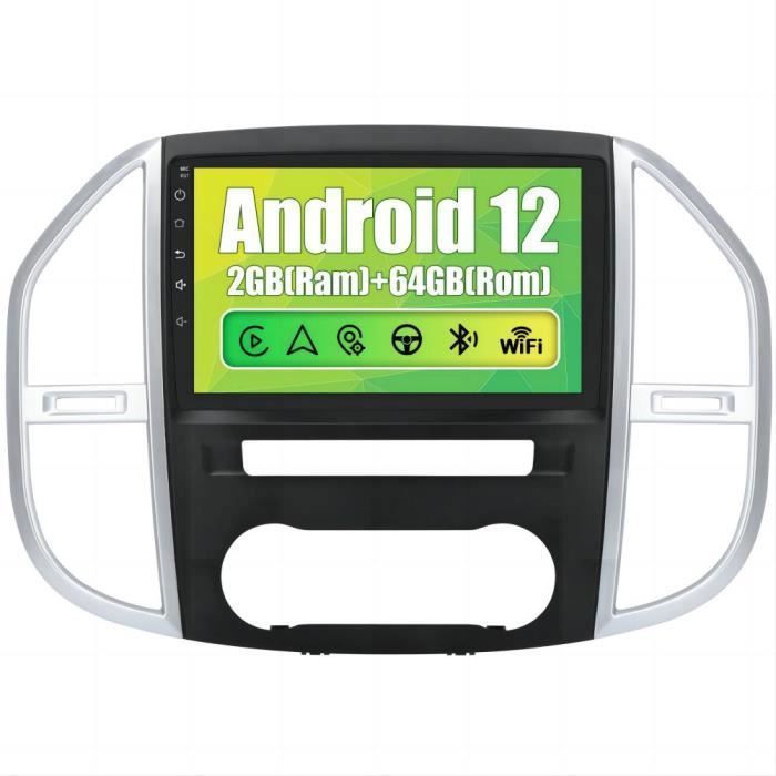 Junsun Autoradio Android 12 2Go+64Go pour Mercedes Benz Vito 2014-2020，10 pouces avec Carplay GPS WiFi Bluetooth Android Auto