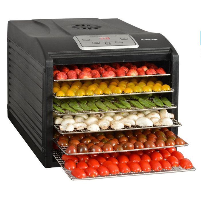 Kitchen chef - déshydrateur fruits et légumes 6 plateaux 500w - secco 6 black