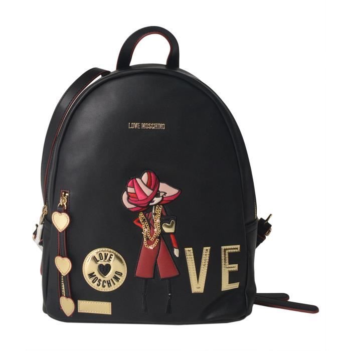 Sac à Dos Moschino Safety Pin Teddy - Modèle 7A76338210 - Noir - Neuf Avec étiquettes