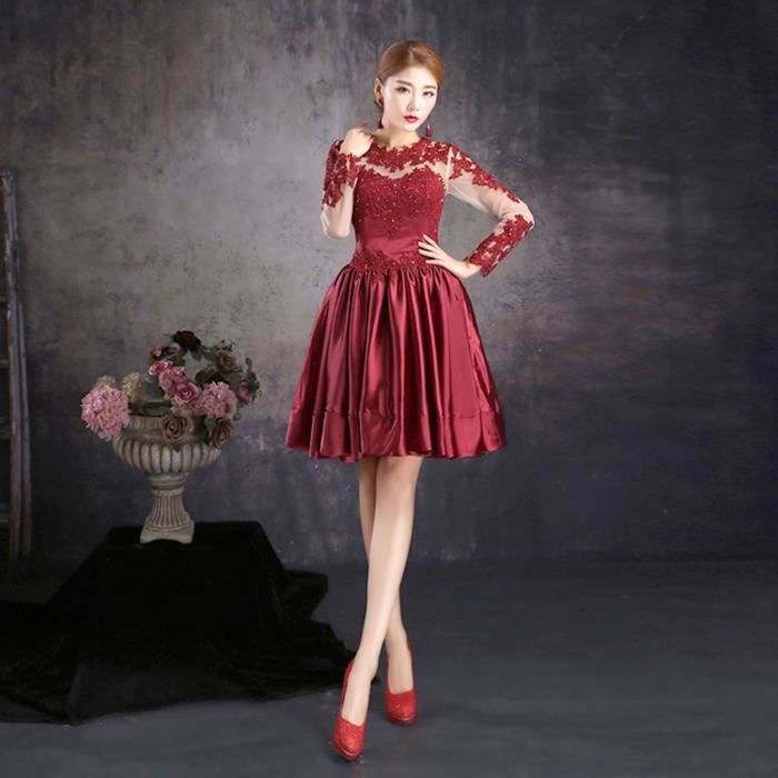 robe de soiree rouge bordeaux