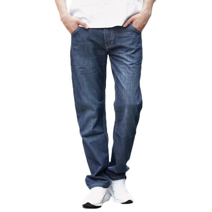 Jeans Hommes D lav 100 Coton Baggy Homme a la mode Jeans Bleu 58