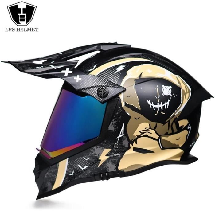 Casque Motocross Intégral Mangen - Certifié DOT, Visière Noire, Tailles S à XXL - Pour VTT, Moto Tout-terrain, Sports Outdoor - 3