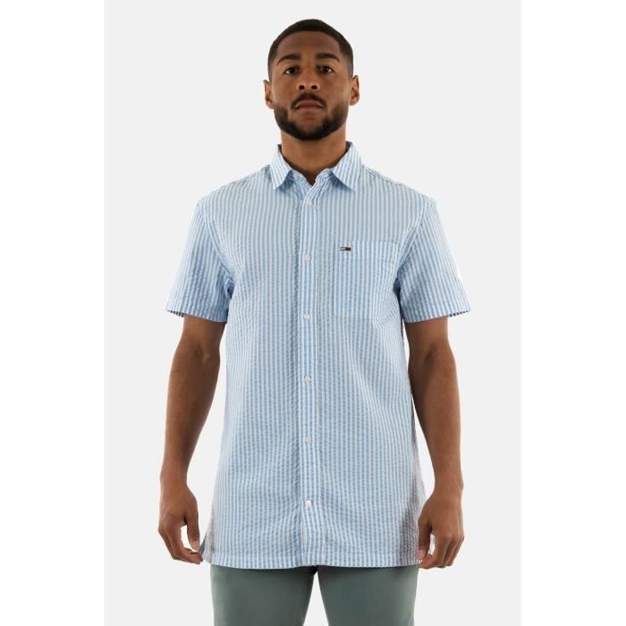 Chemise homme manches courtes Tommy Jeans Reg Stripe Seers C3S