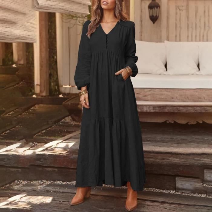 Zanzea robe longue outlet
