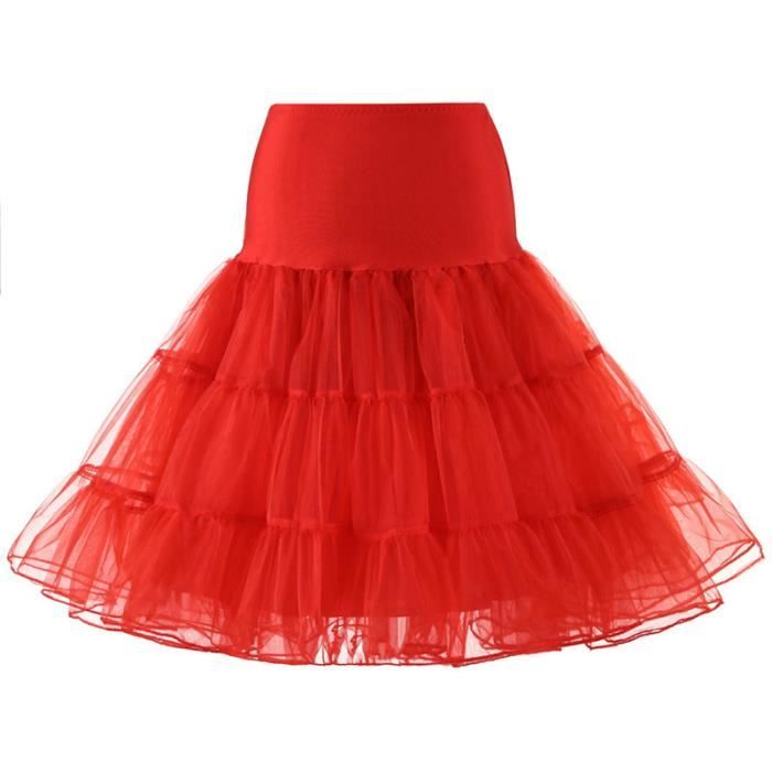 Robe Femme - de soir?�e mi-longue - FR65PR4 Pettiskirt_red - Cdiscount Pr??t-?�-Porter