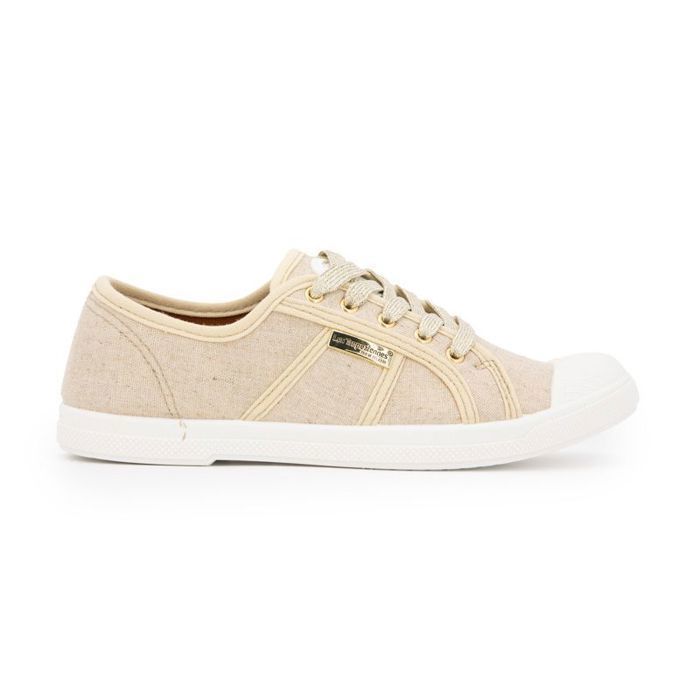 Tennis LES TROPEZIENNES Cloruni Beige or Femme Beige or