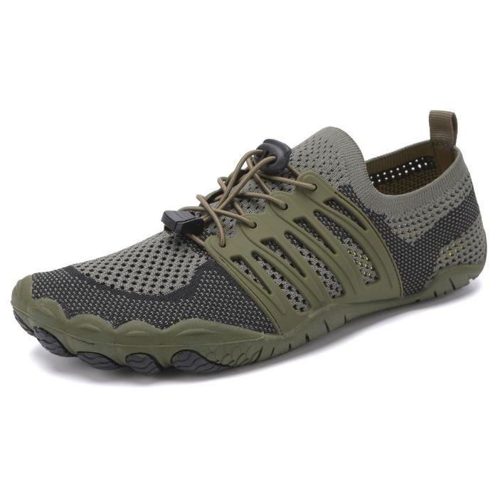 Chaussures Aquatiques Exterieur Antidérapant Séchage Rapide Homme Femme Chaussures de Plage Léger Respirant - Vert
