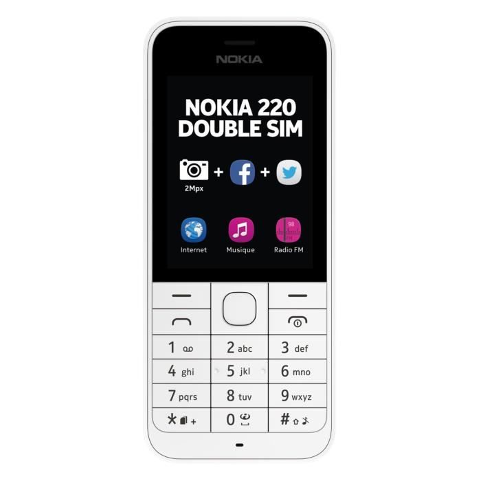 Nokia 220 Double Sim Blanc