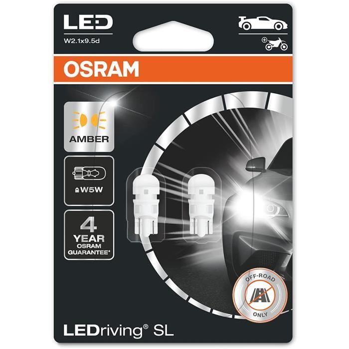 OSRAM LEDriving® SL, ≜ W5W, orange, lampes de signalisation à LED, hors route/off-road uniquement, pas d'homologation ECE, double bl