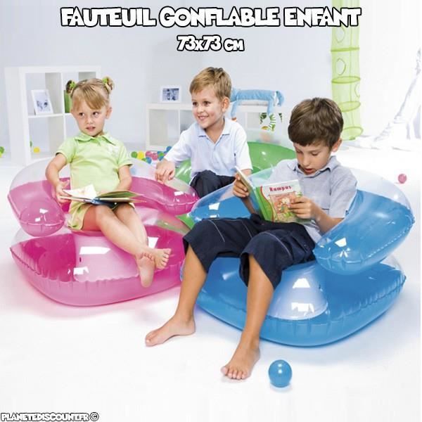 bleu Blue Keepbest Fauteuil gonflable pour enfant avec dossier et canapé gonflable 