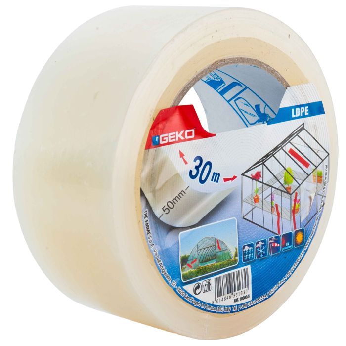 Adhésif de réparation bâches et serres - 50 x 33 mm - transparent