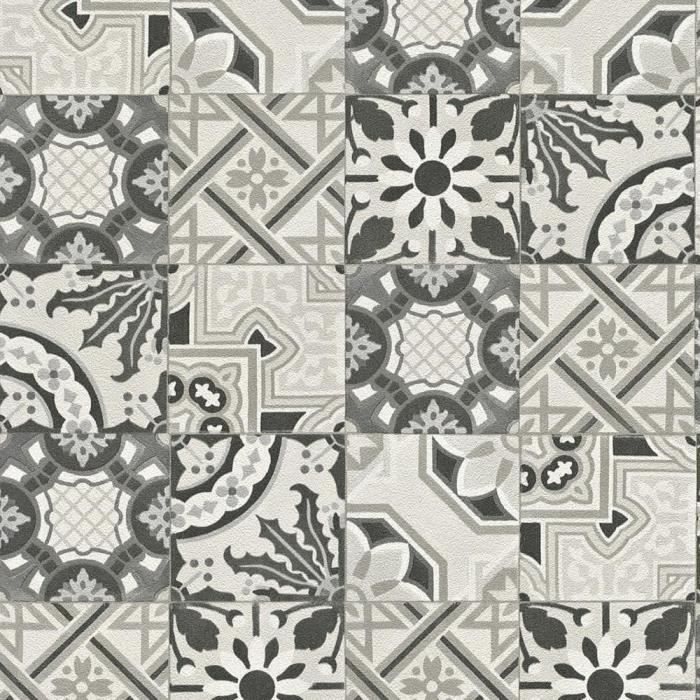 Téléchargement gratuit Images Rasch Papier Peint Avec Motif Tuile Marocain Noir Et Blanc Achat le plus cool par