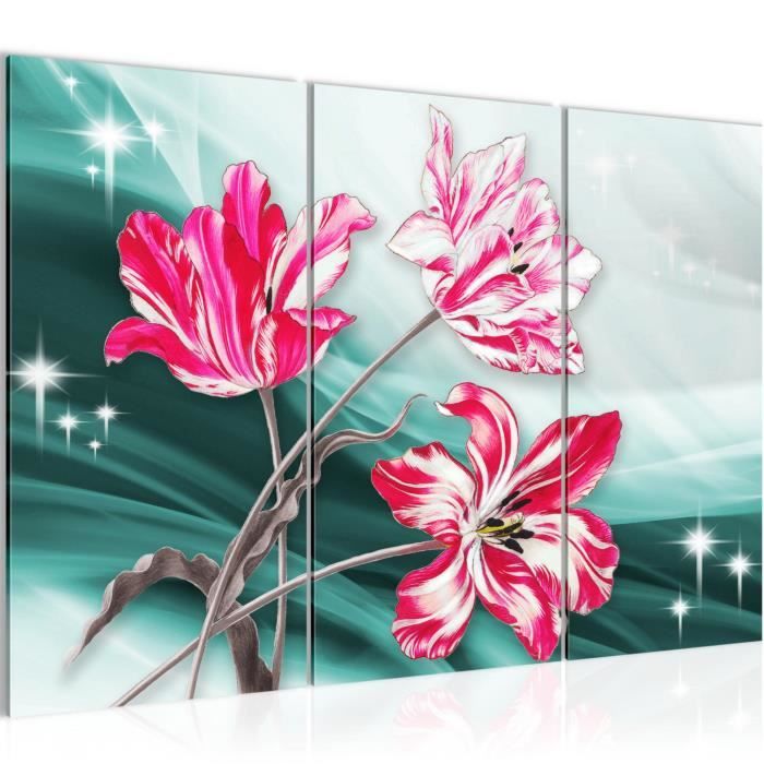 Tableau Toile Tulipe 60x120 - Chemin Dans La Forêt - Art Mural Paysage