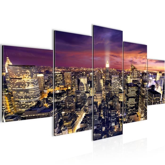 Impression sur toile en 3 parties, architecture de la ville de New York