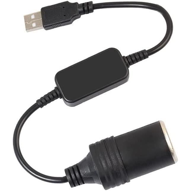 Adaptateur USB-C Vers Allume-Cigare 12V - Convertisseur 5V/3A Vers 12V/1A Pour Caméra Embarquée, GPS, DVR, Voiture - Alimentation Stable Et Sécurisée - 2