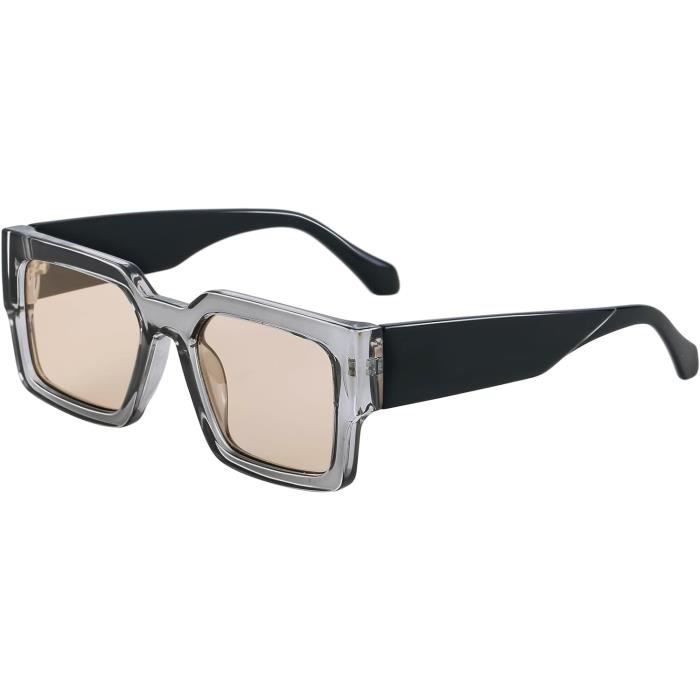 Lunettes De Soleil Femme Style Rétro, Monture Rectangle Noire, Sans Marque, Neuves